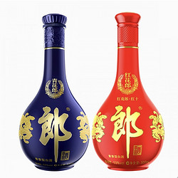 LANGJIU 郎酒 青花郎 53度 酱香型白酒 500ml*1+红花郎10 53度 酱香型白酒 500m*1