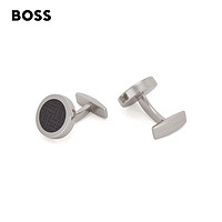 HUGO BOSS 男士秋冬珐琅蚀刻交织字母圆形袖扣