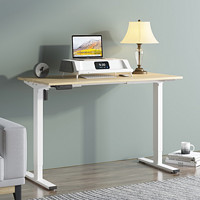 FitStand 电动升降学习桌 FS011 白桌腿+1*0.6m原木桌板