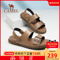 骆驼 CAMEL男鞋2022新款商务凉鞋男软底真皮休闲沙滩鞋两用夏外穿凉拖鞋