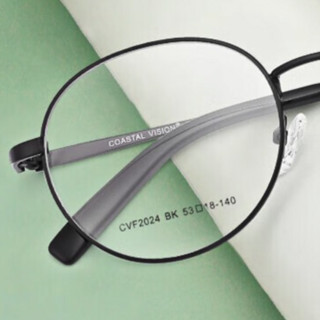 Coastal Vision 镜宴&essilor 依视路 CVF2024 黑色金属眼镜框+钻晶A4系列 1.67折射率 防蓝光镜片