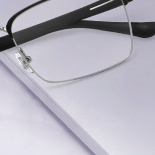Coastal Vision 镜宴&essilor 依视路 CVO2008 银色金属眼镜框+钻晶A4系列 1.67折射率 防蓝光镜片