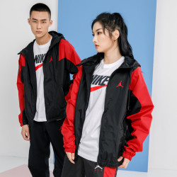 AIR JORDAN 防风防泼水 男款轻质拼接透气内衬长袖连帽外套
