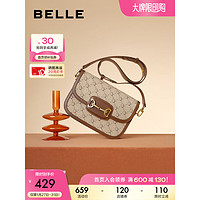 BeLLE 百丽 复古老花小方包2022冬新商场同款单肩斜挎包X6503AX3 啡色 F