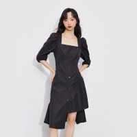 ONLY 法式泡泡袖不规则连衣裙