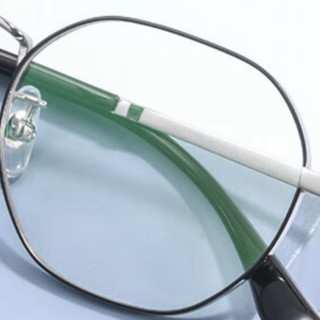 JingPro 镜邦 9020 黑银色钛架眼镜框+非球面镜片