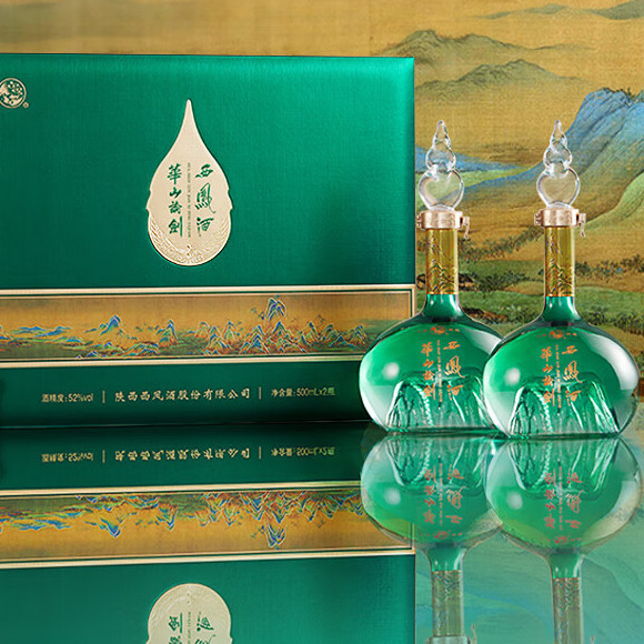 西凤酒 华山论剑西凤酒凤香52度艺术版礼盒送长辈礼500mL*2