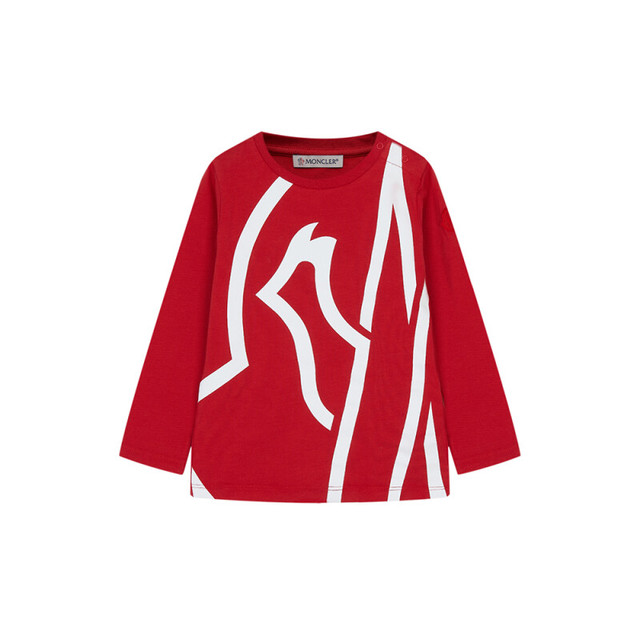 MONCLER 盟可睐 蒙口（Moncler）儿童红色棉质印花圆领长袖T恤 8D71910 8790M 455 2A/2岁/92cm