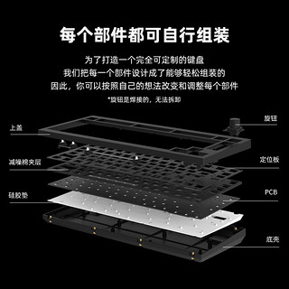 Keychron Q10机械键盘  客制化Gasket 键盘机械 有线办公键盘 旋钮音量 RGB灯效75%Alice布局阳极铝壳套件B2