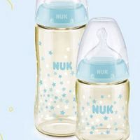 NUK 新生儿宽口径奶瓶 300ML星星感温6个月+