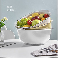 有券的上：Citylong 禧天龙 双层沥水篮-秋草黄 28*26.5*13cm
