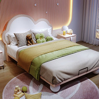 新品发售：A家家居 ZA505 软包床  1.2*2.0米(粉色+白色) 单床