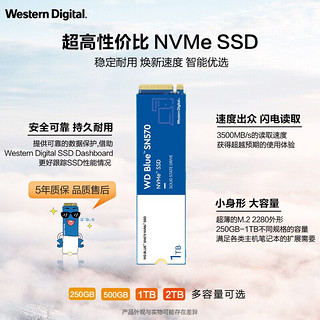 西部数据（WD） 固态硬盘 M.2接口 NVMe协议 笔记本台式机电脑高速SSD 2280 蓝盘SN570 2TB (PCIe3.0)