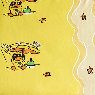 LOVO乐蜗家纺三/四件套套件小黄鸭卡通全棉纯棉床单被套 小黄鸭周末沙滩游 1.5米床四件套(被套200x230cm)