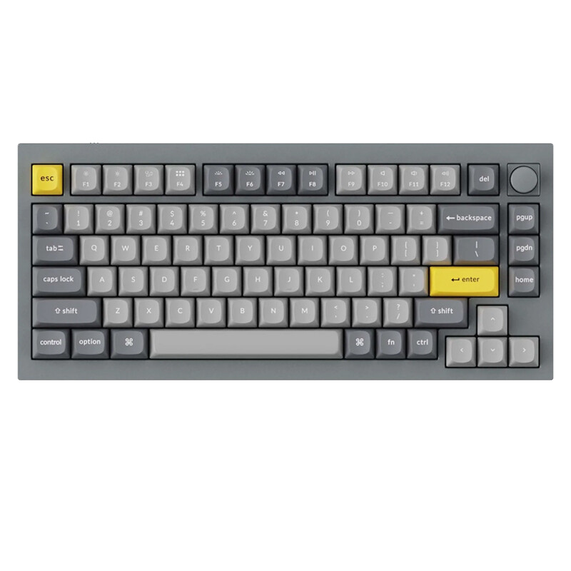 Keychron Q1N 81键 有线客制化机械键盘 灰色 G-pro红轴 RGB