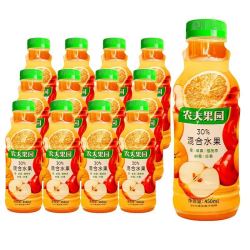 NONGFU SPRING 农夫山泉 农夫果园450ml30%混合水果胡萝卜橙子菠萝芒果多口味可选 30%橙苹果450ml*5瓶