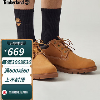 Timberland 男鞋休闲鞋春季新款户外徒步轻便防泼水皮革低帮靴A1P3L A1P3L231/小麦色 41/7.5