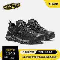 KEEN 官方 秋季新品TARGHEE EXP WP户外徒步登山鞋男防水耐磨越野鞋 黑色/灰色-1017721 43男