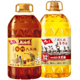九三非转古法笨榨大豆油5L*1 +非转致青春一级豆5L*1 笨榨+致青春一级组合装