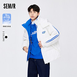 Semir 森马 男羽绒服宽松时尚保暖外套复古美式校园风上衣10-7722113109