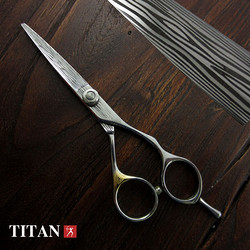 TITAN 大力人 大马士革纹精修5.5寸平剪专业发型师专用美发剪刀理发剪刀