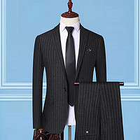 ROMON 罗蒙 B西服套装两件套男士西装时尚修身小西服套装LZ 黑色 M