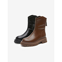 BASTO 百思图 2022冬季新款商场同款时尚潮流厚底时装靴女短靴MD602DD2 棕色 39