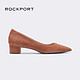ROCKPORT 乐步 女士方跟鞋 棕红色 CI6067
