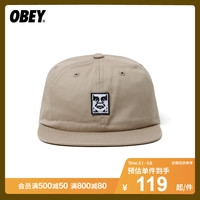 OBEY 配饰2022春夏新品人像朋克刺绣软顶平沿可调节鸭舌帽80303XXI