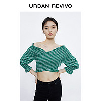 URBAN REVIVO UR女装时髦休闲杂色一字领衬衫WH36R2CF2000