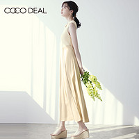 COCO DEAL 日系设计感针织背心拼接收腰无袖连衣裙长裙女71315325