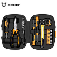 DEKO 代高 家用工具箱套装 电工木工维修五金手动工具组套 便携式学生家装团购小工具套装
