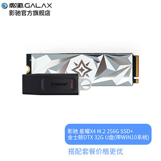 GALAXY 影驰 星曜 SSD固态硬盘 M.2接口(NVMe协议) PCI-E 2280 硬盘 星曜X4 256G+32GU盘(带WIN10系统)