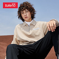 Baleno 班尼路 秋冬港风简约刺绣polo领长袖男休闲复古 独立款 12K 浅杏色 S