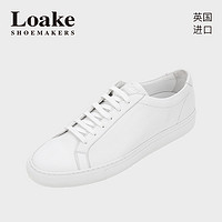 Loake 官方授权英国进口头层牛皮男士休闲小白鞋Sprint