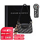 Calvin Klein CLEVER & KETCH CK女包包新款2023单肩包女法棍腋下包迷你斜挎小包包情人节礼物 黑色