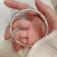 寒光 s925繁花似锦银手镯