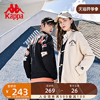 Kappa 卡帕 针织开衫2021新款情侣男女宽松运动卫衣字母印花外套