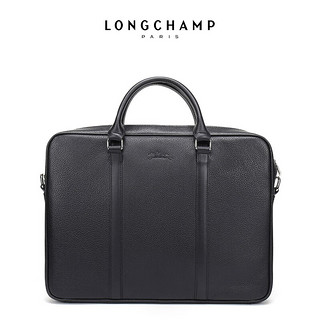 LONGCHAMP 珑骧 奢侈品 男士黑色牛皮单肩包公文包 2121 021 047