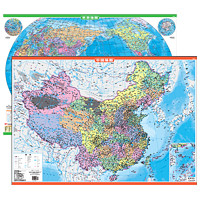 《中国地图+世界地图》（高清防水版、套装共2册）