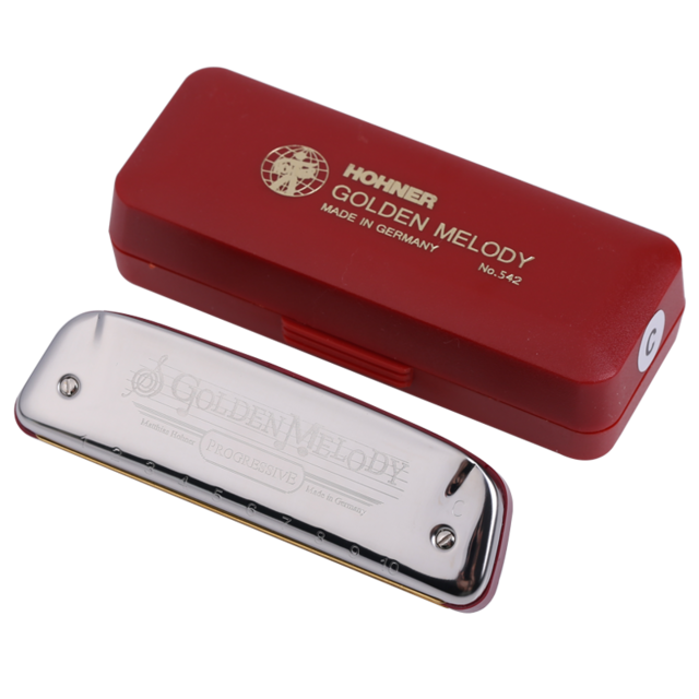 HOHNER 德国HOHNER十孔10口琴Golden melody定制GM布鲁斯蓝调成人口琴  C调