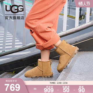UGG 2022秋冬女士雪地靴平底短靴防泼水纯色经典迷你靴 1115030