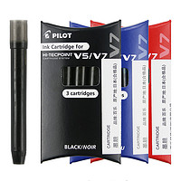 PILOT 百乐 V5升级版BXC-V5水性中性笔可换墨胆BXS-IC-S3 黑色 3盒装