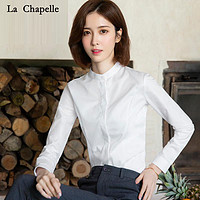 La Chapelle 白衬衫女立领长袖气质ol工作服职业正装新款韩版时尚衬衣