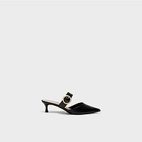 CHARLES & KEITH 金属扣带尖头穆勒鞋女鞋CK1-61720133