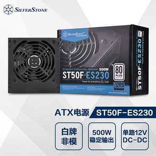 银欣 SilverStone）额定500W ST50F-ES230 ATX电源（80PLUS白牌/单路12V/主动式PFC/12CM低噪音风扇）