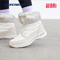 抖音超值购：SKECHERS 斯凯奇 春秋女翻毛加绒保暖柔软中帮靴休闲雪地靴144409