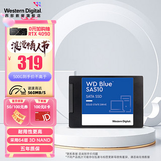 西部数据 WD 500GB SATA3.0 Blue 3D进阶高速版SSD + WD 1TB稳定机械硬盘