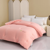 AIDLI A类大豆纤维春秋保暖被子被芯冬被宿舍家用 米白拼浅灰 200*230cm4.4斤