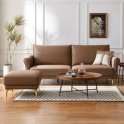 林氏木业 奢布艺沙发客厅现代简约科技布沙发组合小户型款